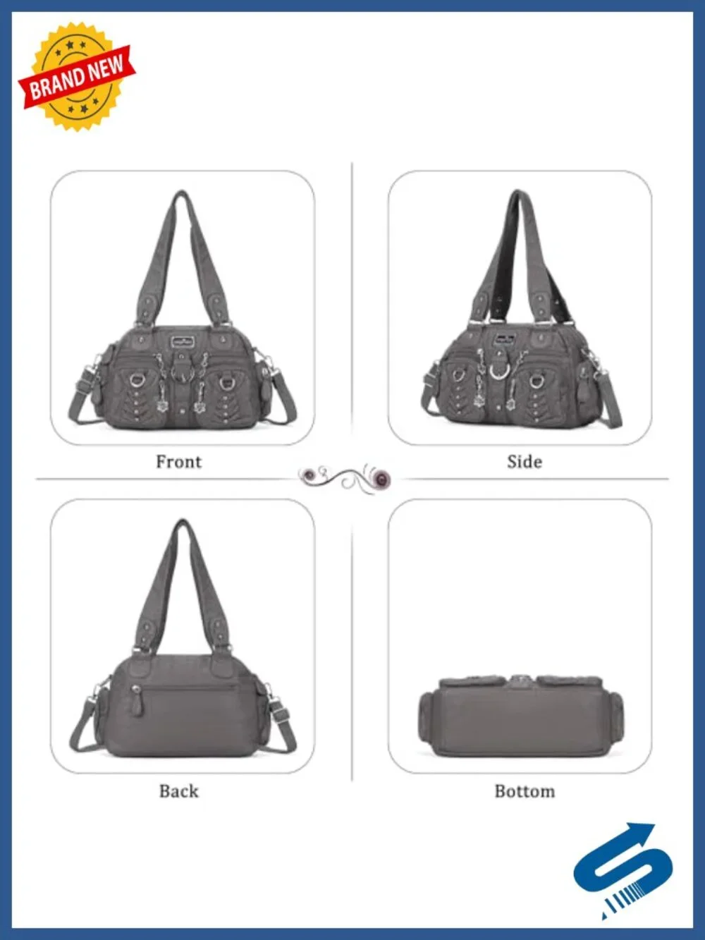 Soft Vegan Leather Hobo Purse Crossbody Bag with Multiple Pockets